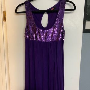 Forever 21 purple sequin dress disco vintage 2000 size small homecoming prom
